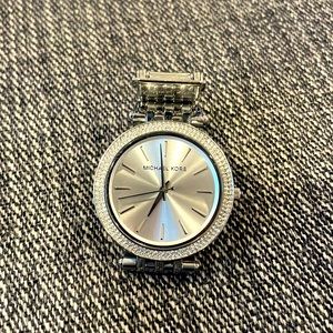 Michael Kors Silver-Tone Glitz Darci Watch